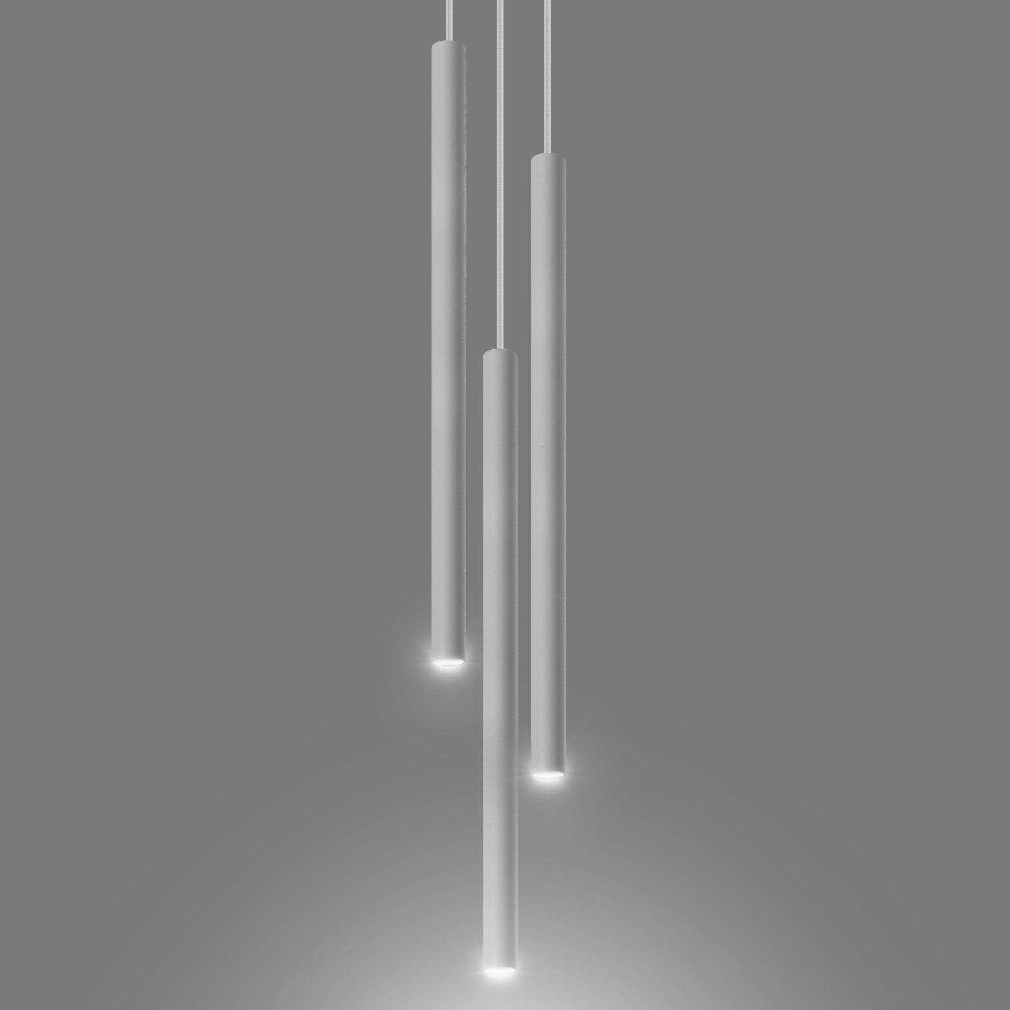 Suspension 3 lampes en acier -3P ronde blanche 20cm x 20cm x 100cm IP20 G9 230V
