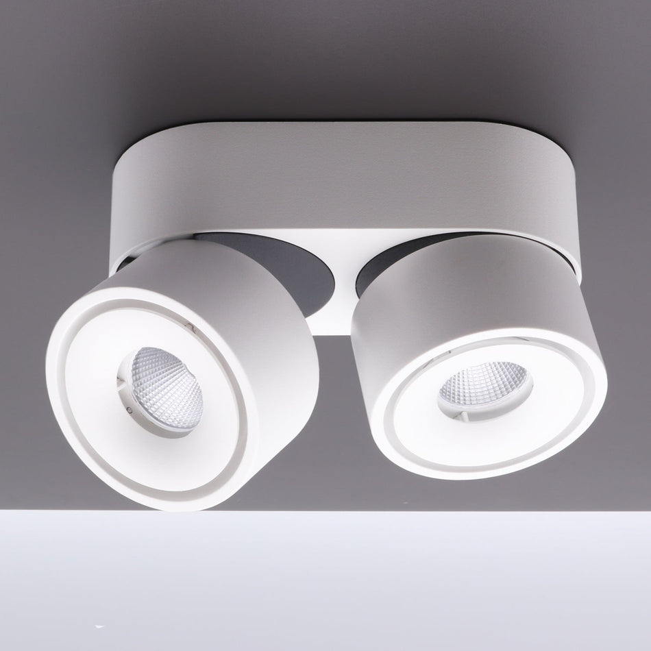 Deckenstrahler Aufbaustrahler MONACO MINI mit PHILIPS Dioden Schwarz Weiß 2-flammig  9W Dimmbar IP20 230V
