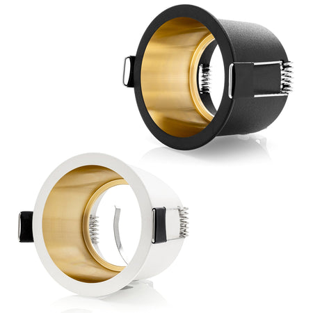 Einbaustrahler SPAG D B/G Rund Schwarz + Gold 230V GU10 12V