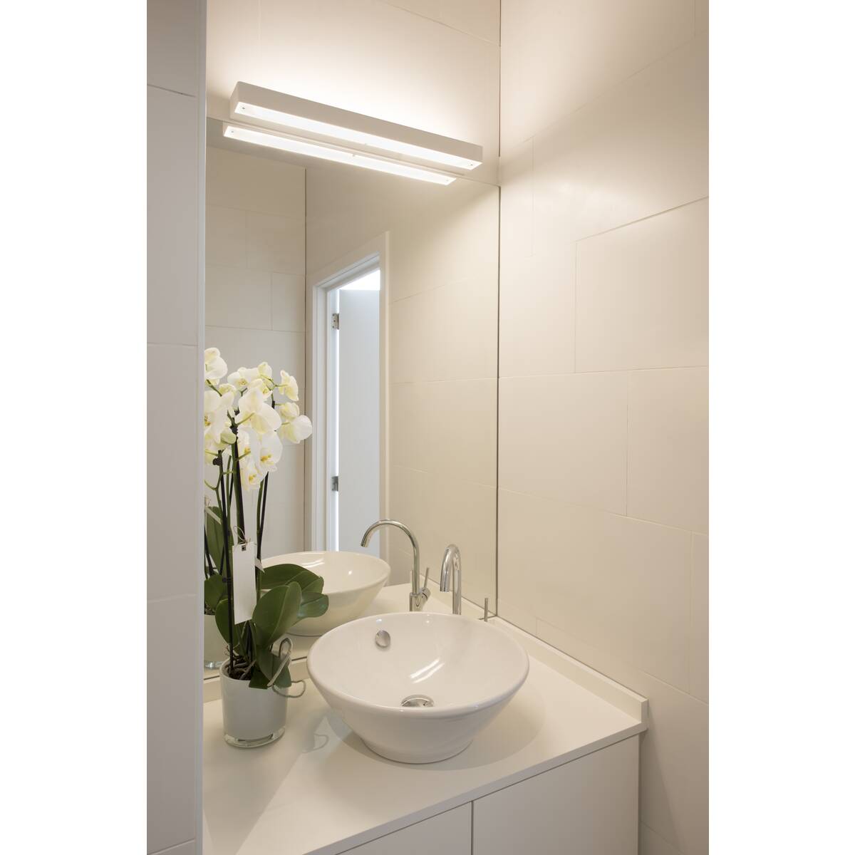 Applique Sedo 14 LED 3000K Carrée Verre Blanc Satiné L/L/H 595/85/4 Cm 17W