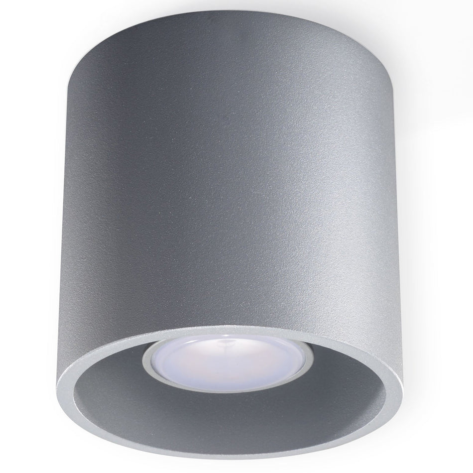 Deckenleuchte Aufbauleuchte aus Aluminium -1 Rund Grau IP20 GU10 230V