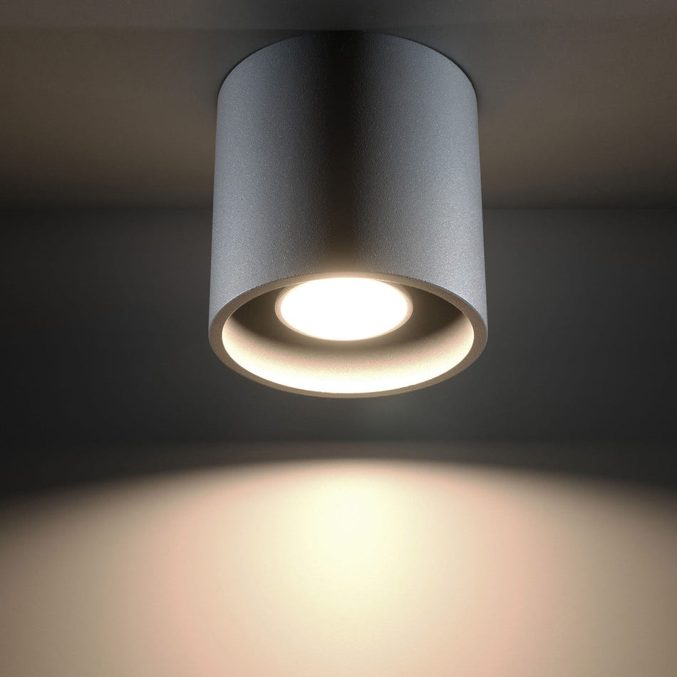 Deckenleuchte Aufbauleuchte aus Aluminium -1 Rund Grau IP20 GU10 230V