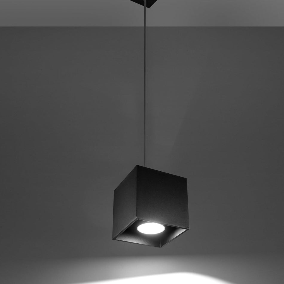 Pendelleuchte 1-flammig aus Aluminium Eckig -1 Schwarz IP20 GU10 230V