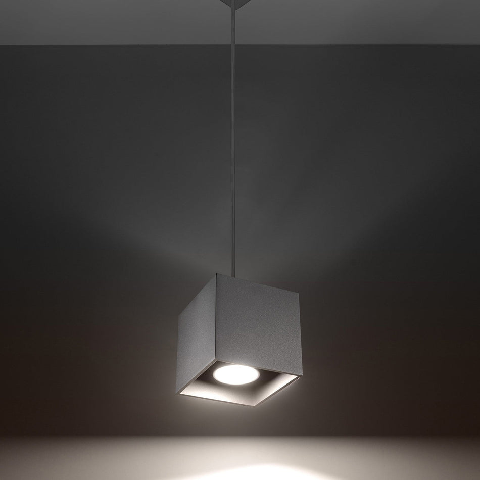 Pendelleuchte 1-flammig aus Aluminium Eckig -1 Grau IP20 GU10 230V