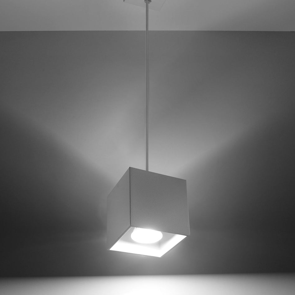 Pendelleuchte 1-flammig aus Aluminium Eckig -1 Weiß IP20 GU10 230V