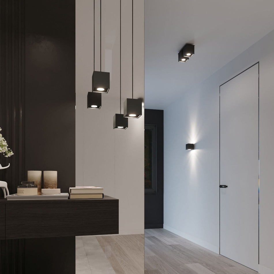 Deckenleuchte Aufbauleuchte aus Aluminium -2 Eckig Schwarz IP20 GU10 230V