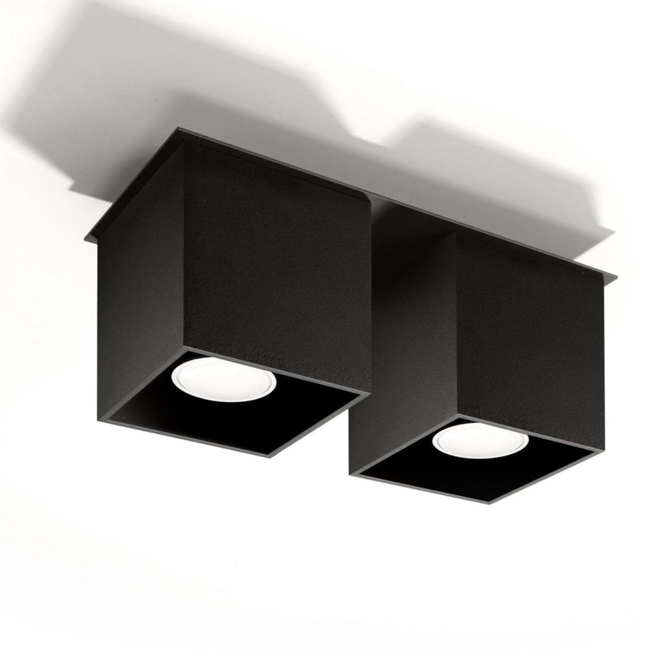 Deckenleuchte Aufbauleuchte aus Aluminium -2 Eckig Schwarz IP20 GU10 230V