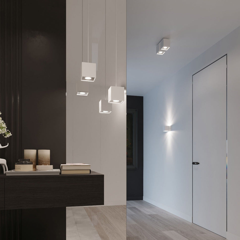 Deckenleuchte Aufbauleuchte aus Aluminium Eckig Weiss IP20 GU10 230V