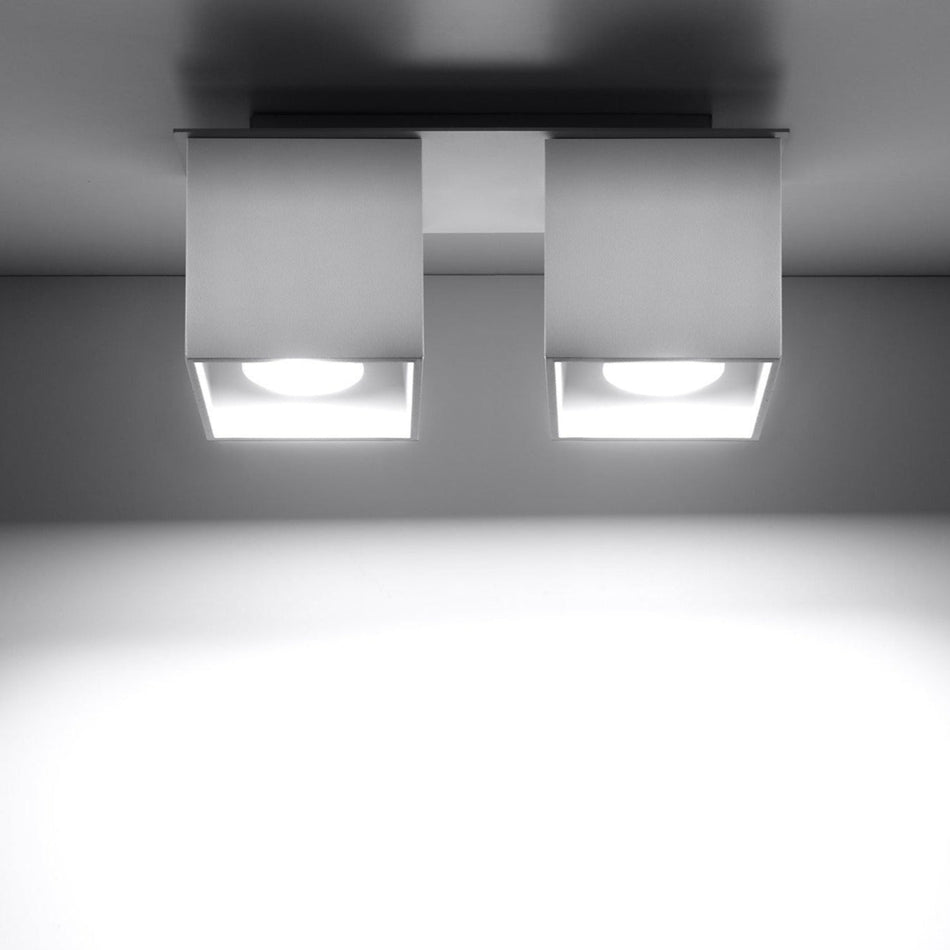 Deckenleuchte Aufbauleuchte aus Aluminium Eckig Weiss IP20 GU10 230V