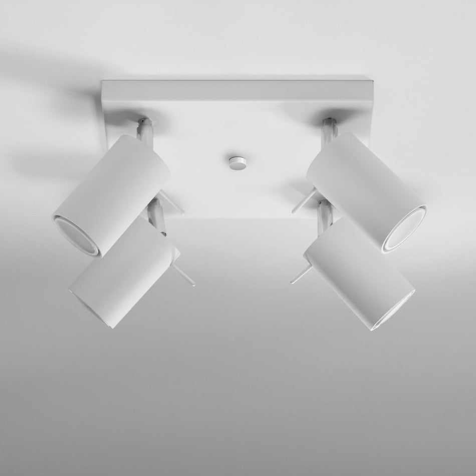 Ceiling light 4 white made of steel 4x 40W IP20 GU10 230V