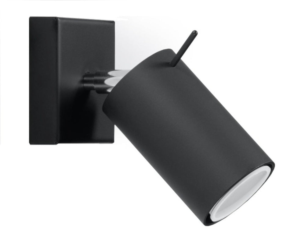 Applique murale noire en acier 40W IP20 GU10 230V