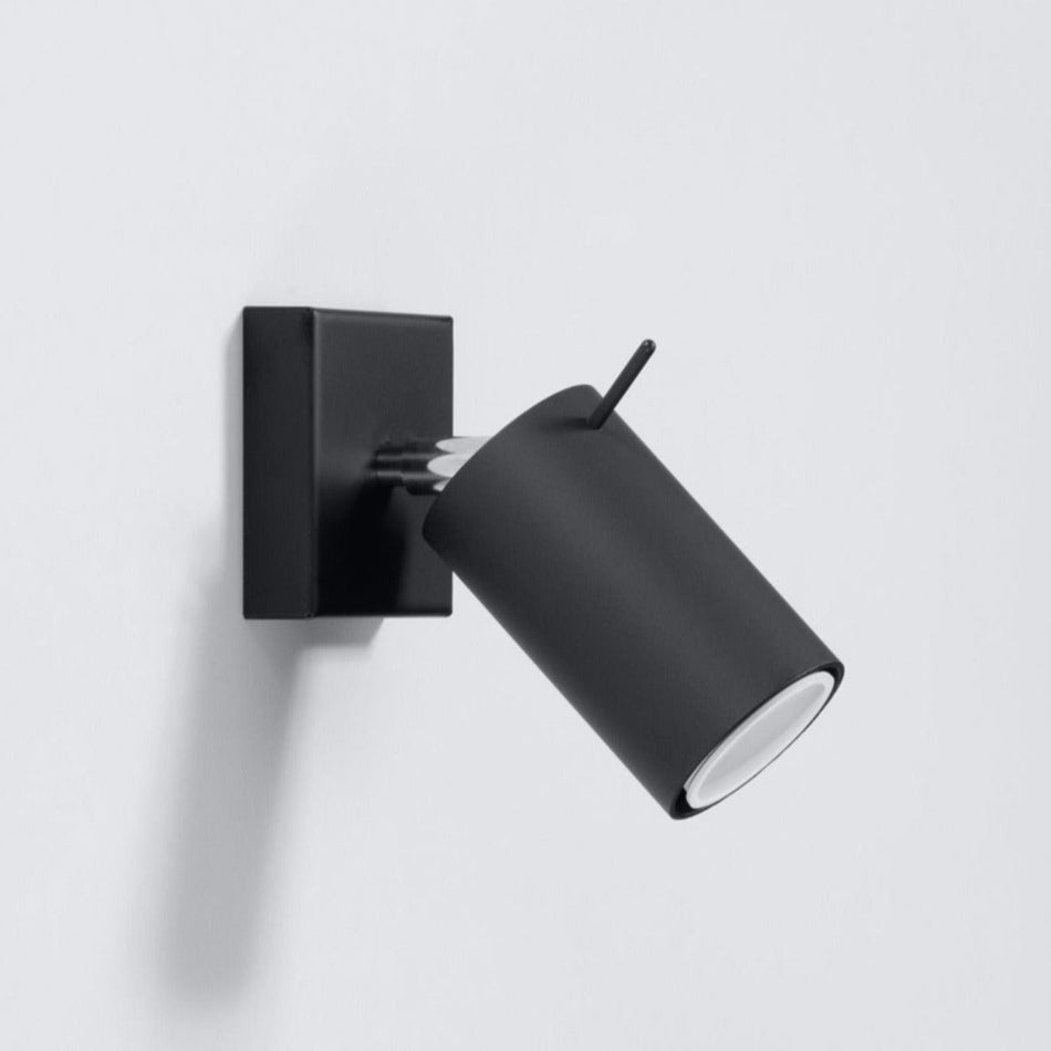 Applique murale noire en acier 40W IP20 GU10 230V