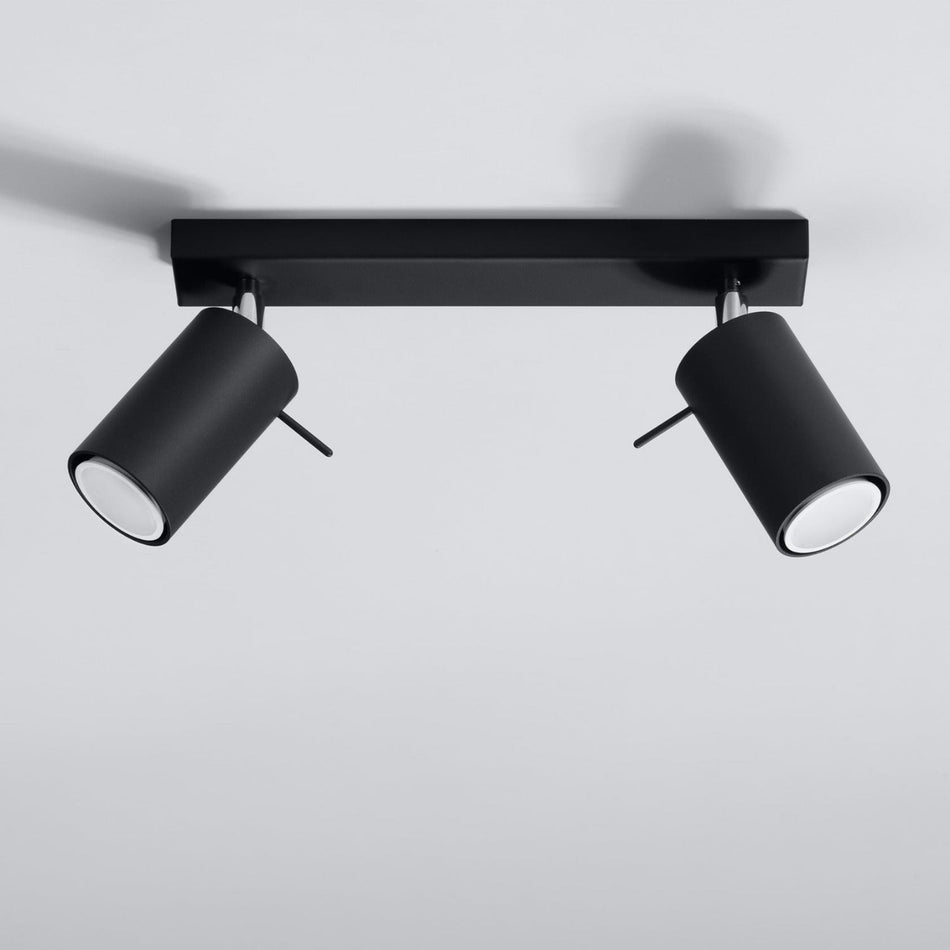 Ceiling light 2 Black made of steel 2x 40W IP20 GU10 230V