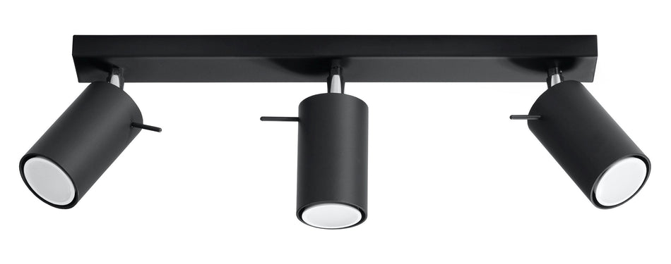 Ceiling light 3 Black made of steel 3x 40W IP20 GU10 230V