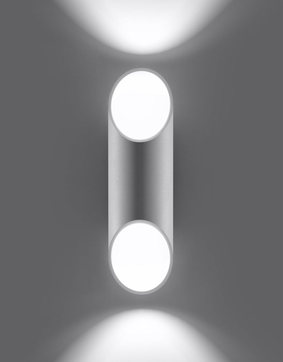 Applique murale en aluminium 2 ampoules -30 ronde blanche 20cm x Ø10cm x 12cm G9 IP20 230V