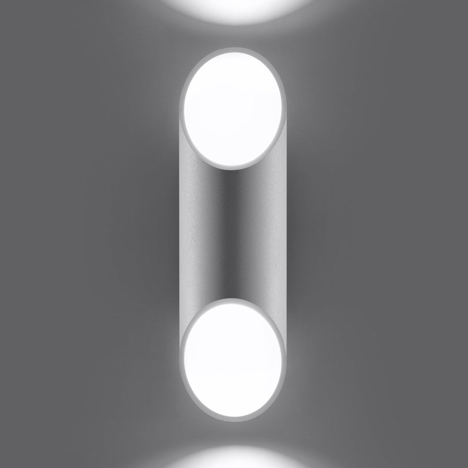Applique murale en aluminium 2 ampoules -30 ronde blanche 20cm x Ø10cm x 12cm G9 IP20 230V