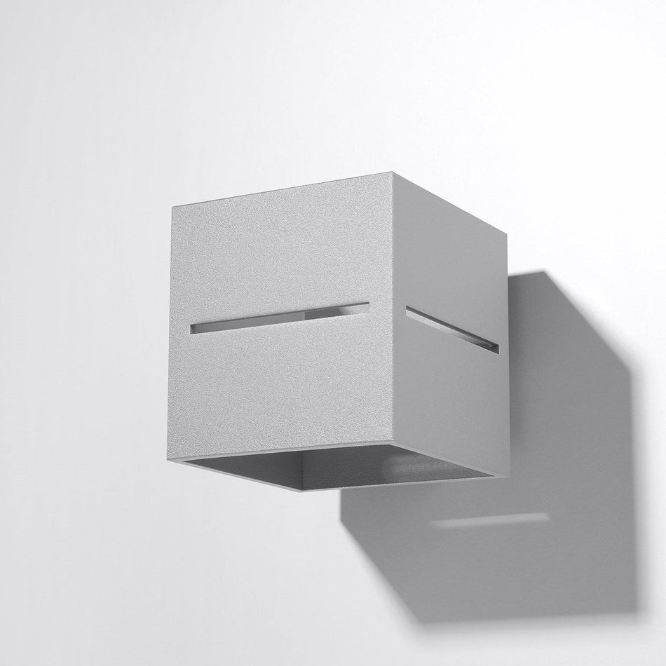 Wandleuchte aus Aluminium Eckig Grau IP20 G9 230V