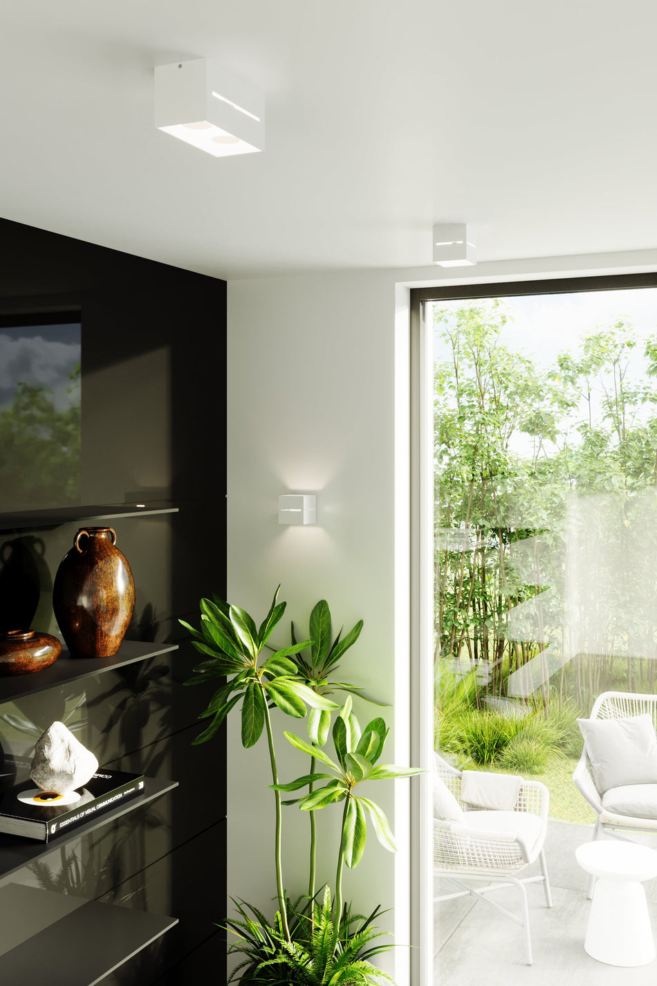 Deckenleuchte Aufbauleuchte aus Aluminium Eckig Weiss IP20 G9 230V