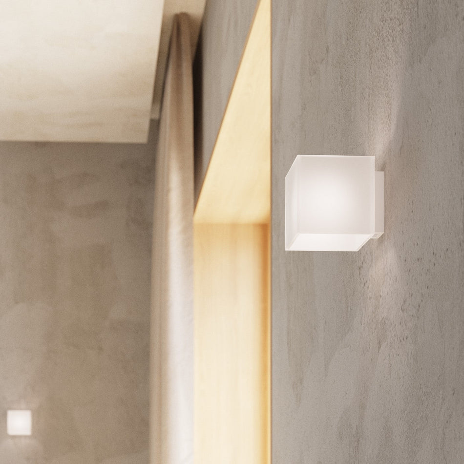 Wandleuchte aus Glas Eckig Weiß IP20 G9 230V