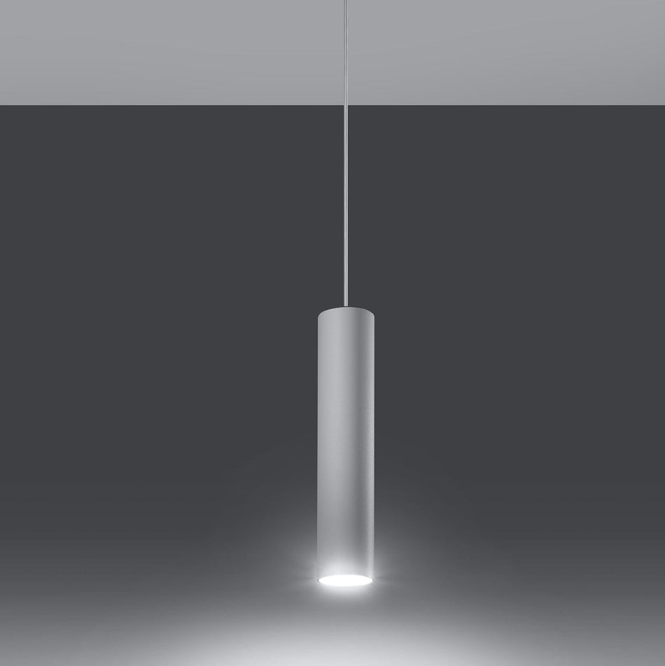 Pendelleuchte 1-flammig aus Stahl -1 Rund Weiss 8cm x 100cm IP20 GU10 230V