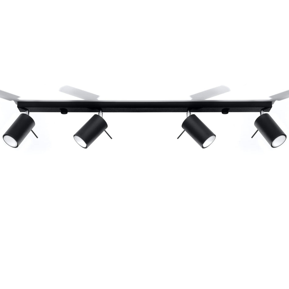 Ceiling light RING 4L Black made of steel 4x 40W IP20 GU10 230V