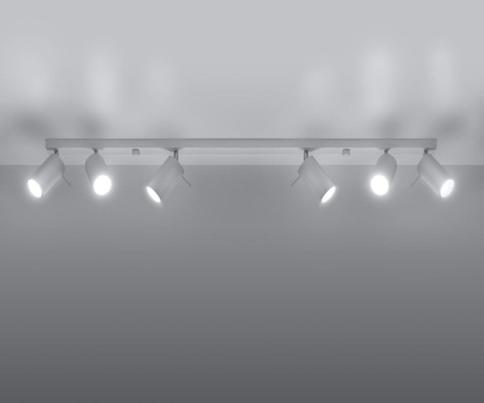 Ceiling light 6L white made of steel 6x 40W IP20 GU10 230V