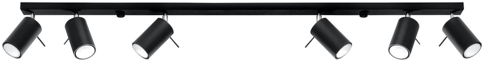 Ceiling light 6L Black made of steel 6x 40W IP20 GU10 230V