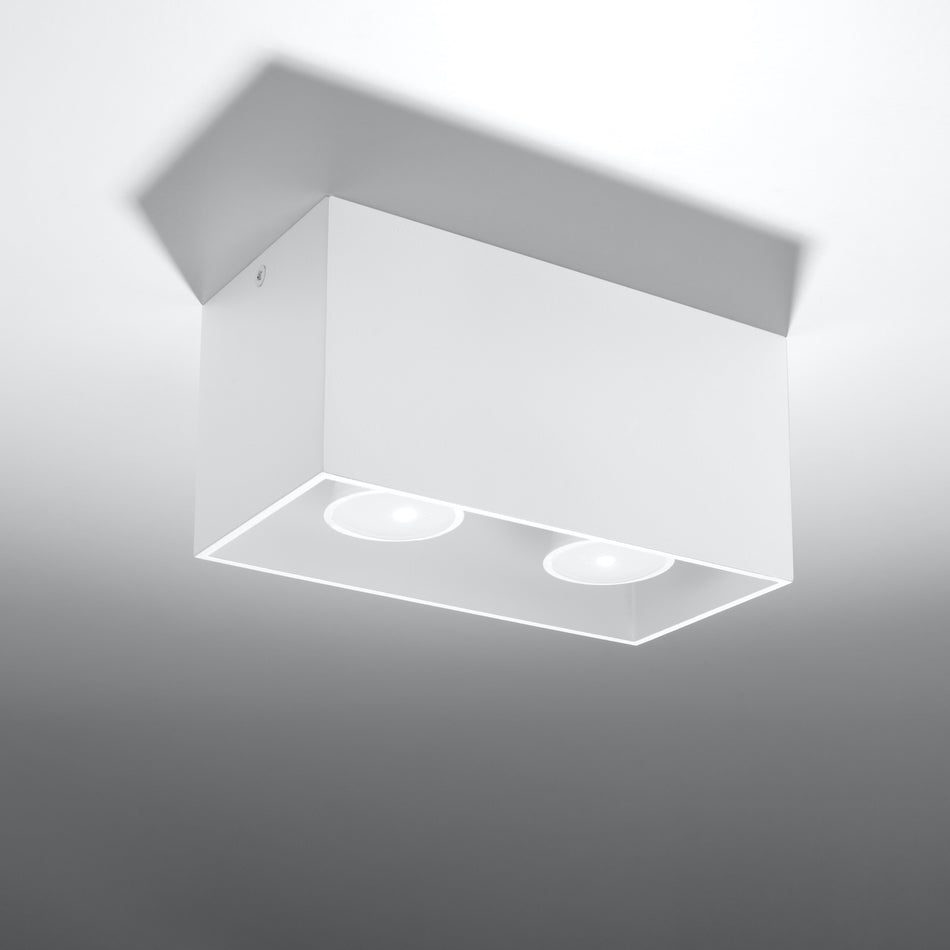 Deckenleuchte Aufbauleuchte aus Aluminium -MAXI Eckig Weiss IP20 GU10 230V