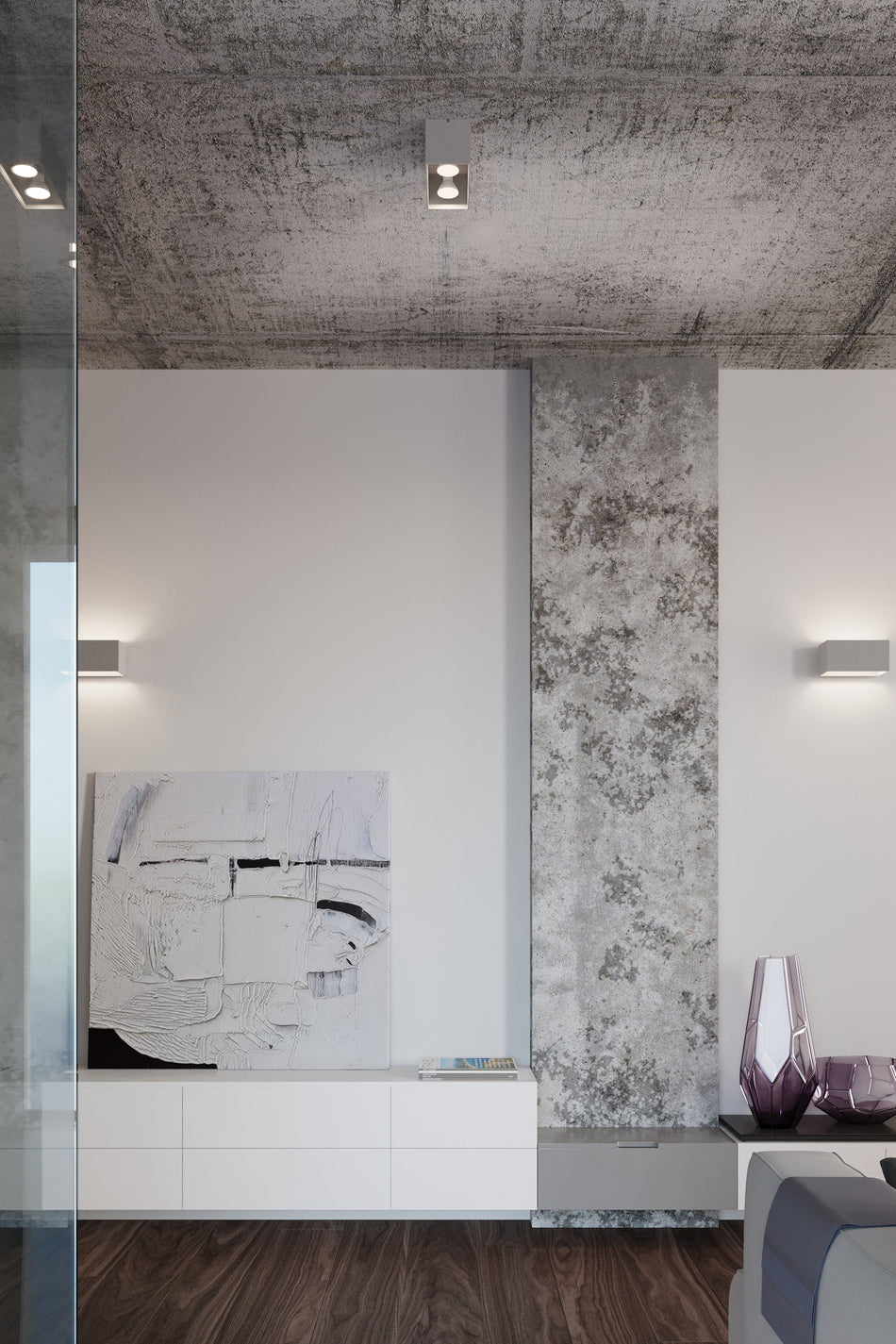 Deckenleuchte Aufbauleuchte aus Aluminium -MAXI Eckig Grau IP20 GU10 230V