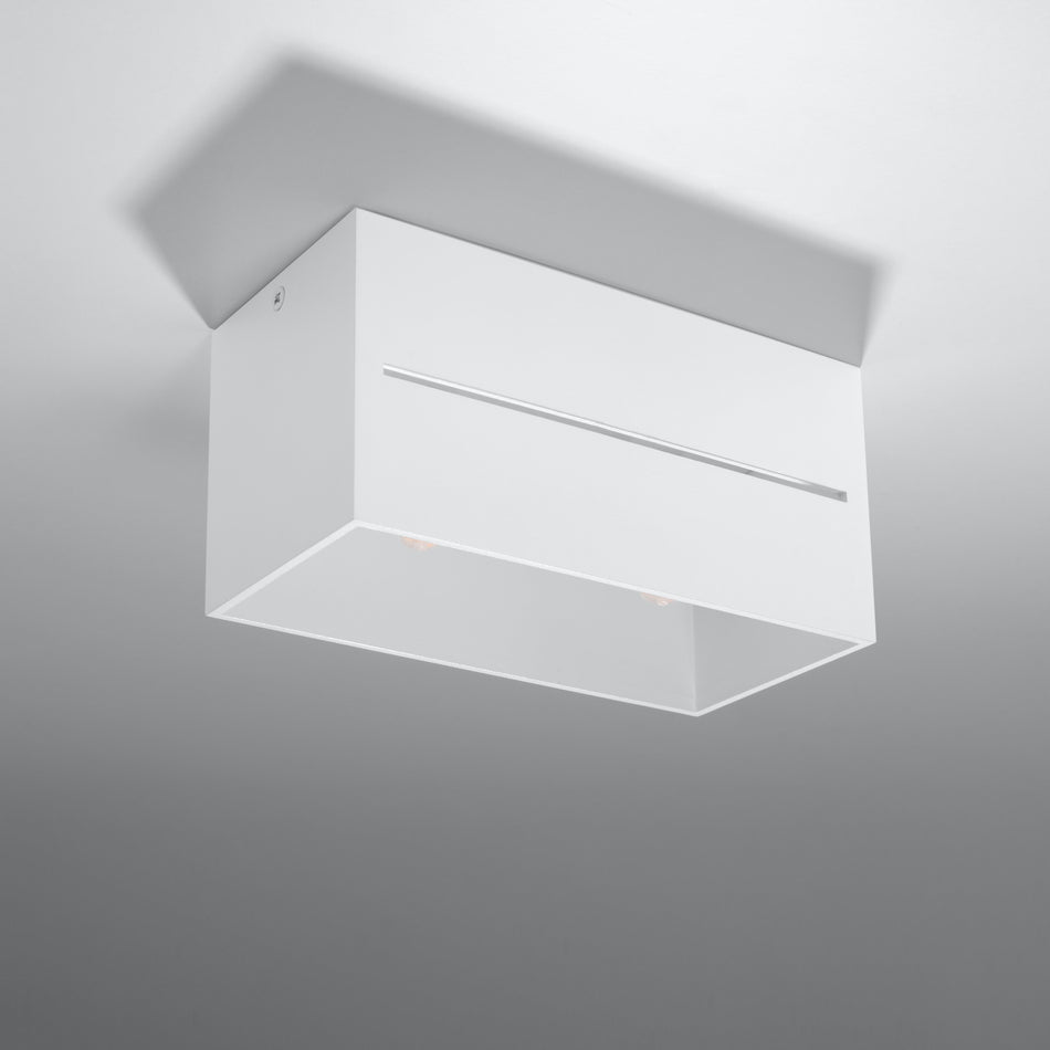 Deckenleuchte Aufbauleuchte aus Aluminium Eckig MAXI Weiss IP20 G9 230V