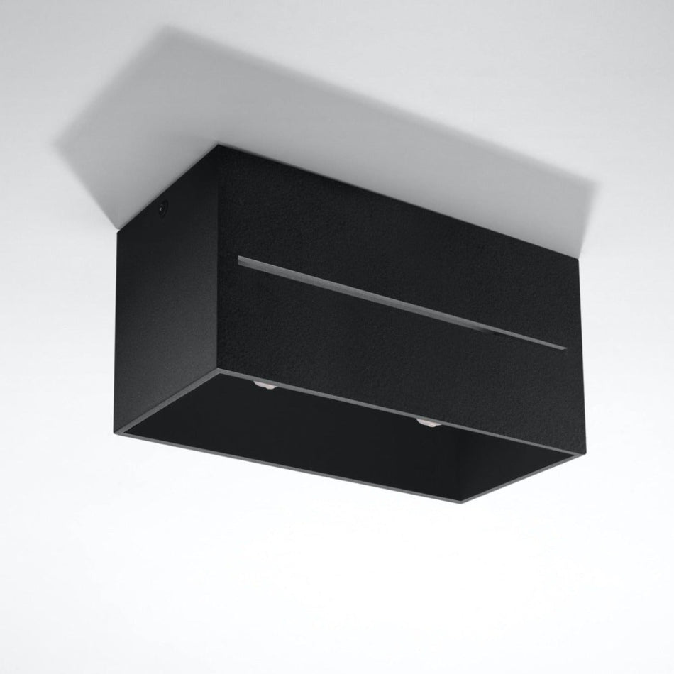 Deckenleuchte Aufbauleuchte aus Aluminium Eckig MAXI Schwarz IP20 G9 230V