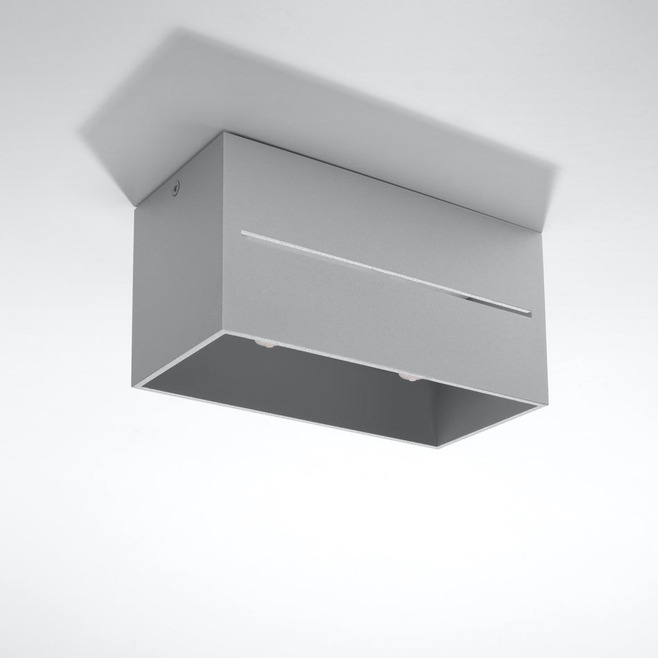 Deckenleuchte Aufbauleuchte aus Aluminium Eckig MAXI Grau IP20 G9 230V