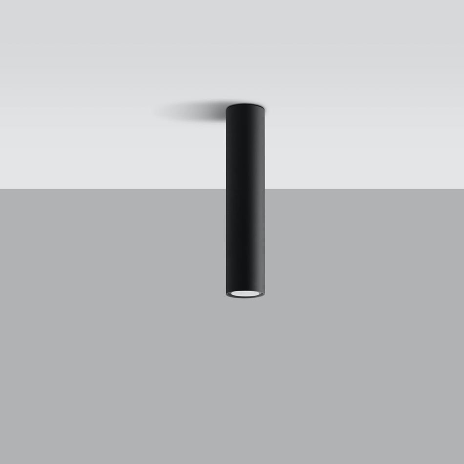 Ceiling light surface-mounted light made of steel -30 Round Black Ø6cm x 30cm IP20 GU10 230V