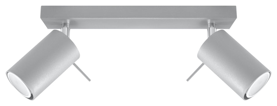 Ceiling light 2 Grey made of steel 2x 40W IP20 GU10 230V