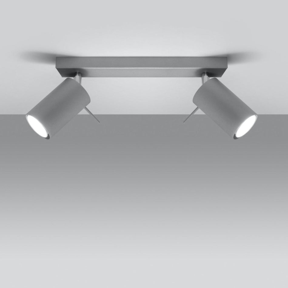 Ceiling light 2 Grey made of steel 2x 40W IP20 GU10 230V