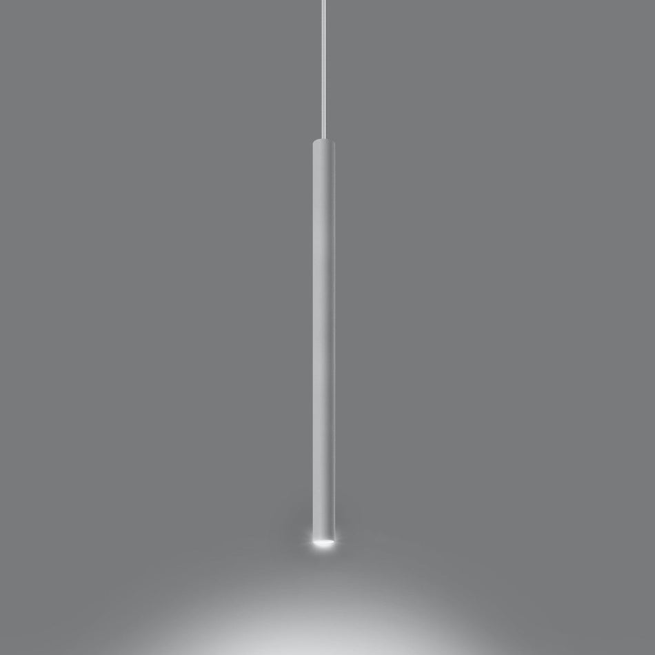 Pendelleuchte 1-flammig aus Stahl -1 Rund Weiß 8cm x 100cm IP20 G9 230V