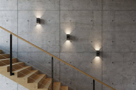 Applique murale en aluminium carrée noire IP20 G9 230V