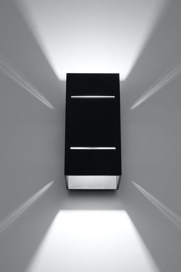 Applique murale en aluminium carrée noire IP20 G9 230V