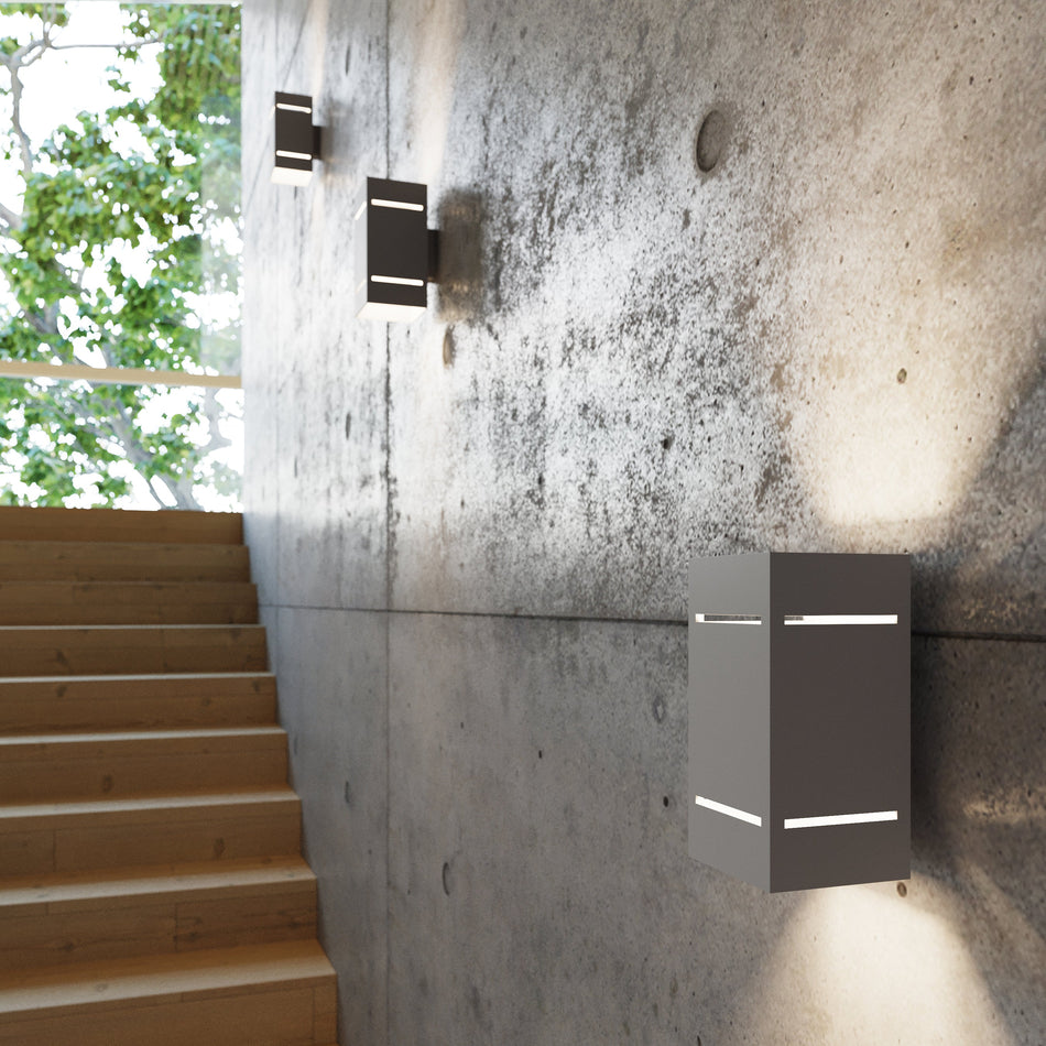 Wandleuchte aus Aluminium Eckig Grau IP20 G9 230V