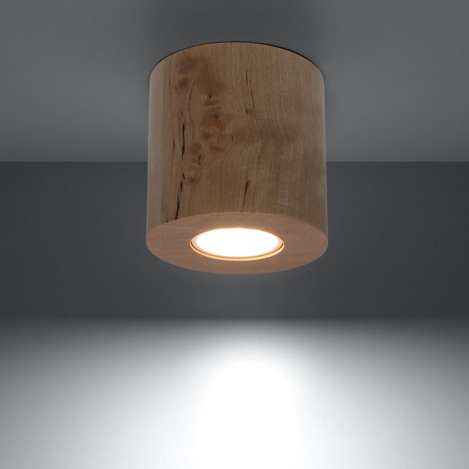 Aufbaustrahler Rund aus Holz max. 40W IP20 GU10 230V