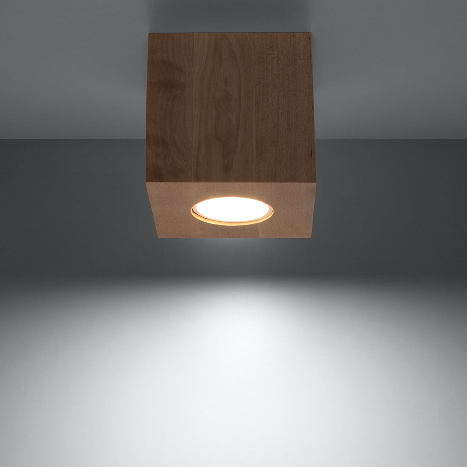 Aufbaustrahler Eckig aus Holz max. 40W IP20 GU10 230V