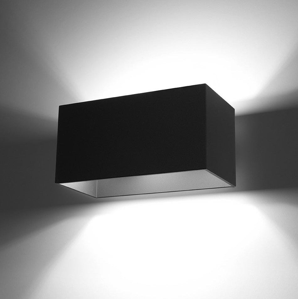 Wandleuchte aus Aluminium -MAXI Eckig Schwarz IP20 G9 230V