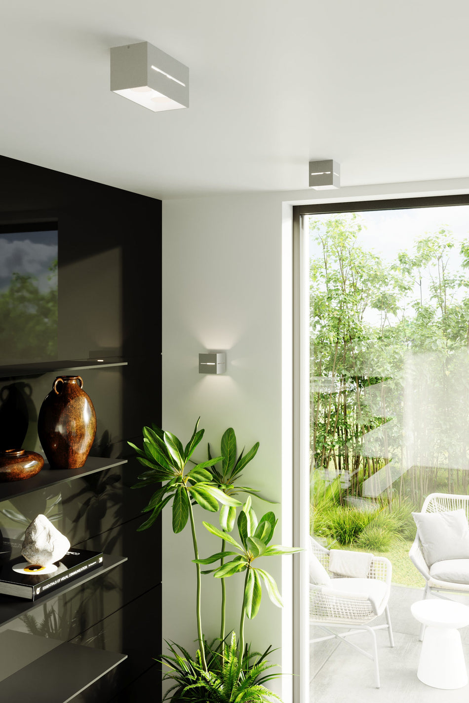 Wandleuchte aus Aluminium - MAXI Eckig Grau IP20 G9 230V