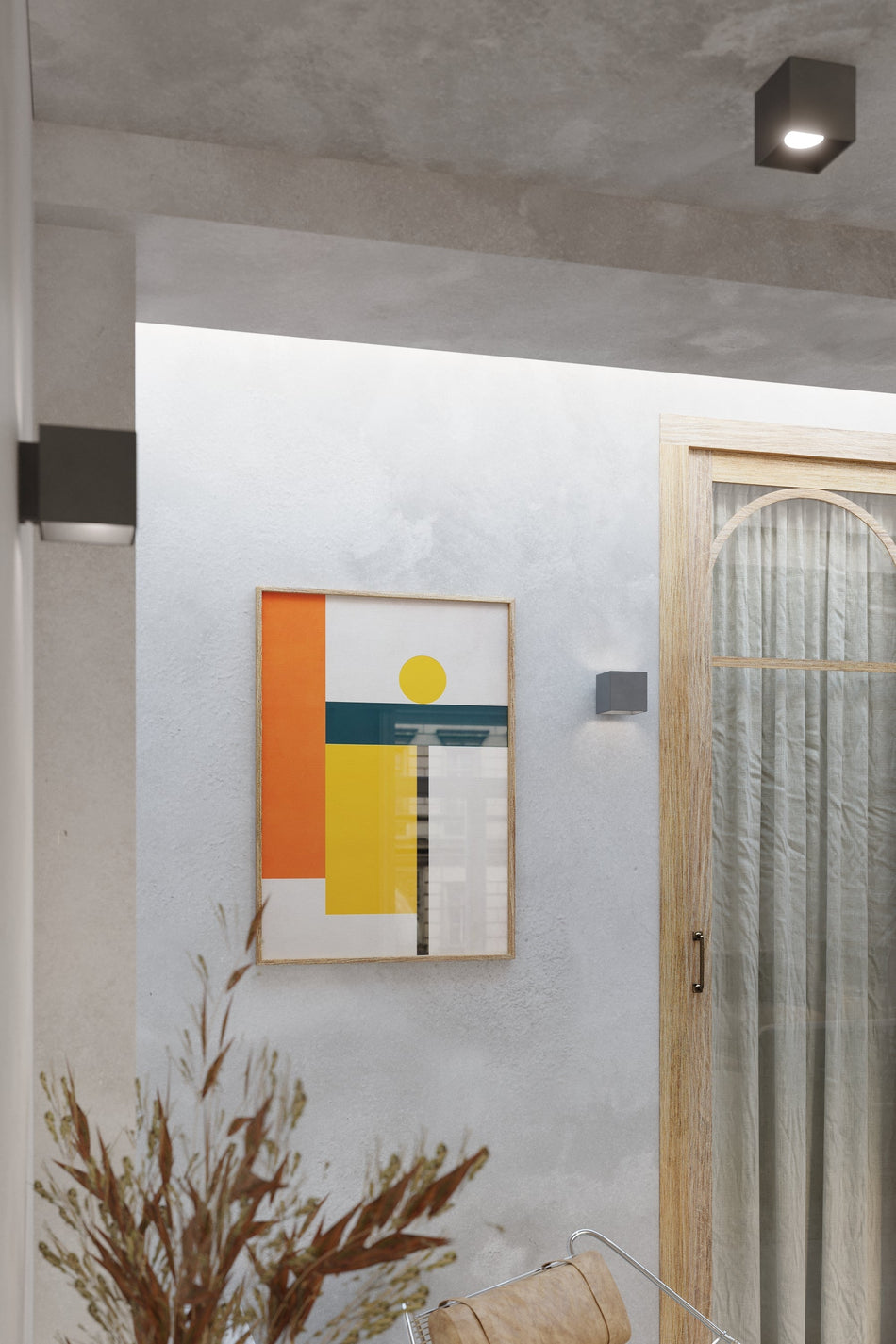 Wandleuchte 1 aus Aluminium Eckig Anthrazit IP20 G9 230V