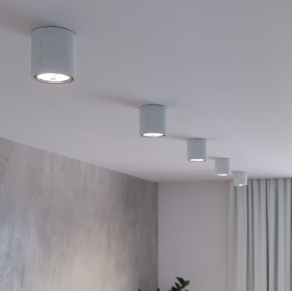 Aufbauleuchte aus Beton Rund max. 40W IP20 GU10 ES111 230V