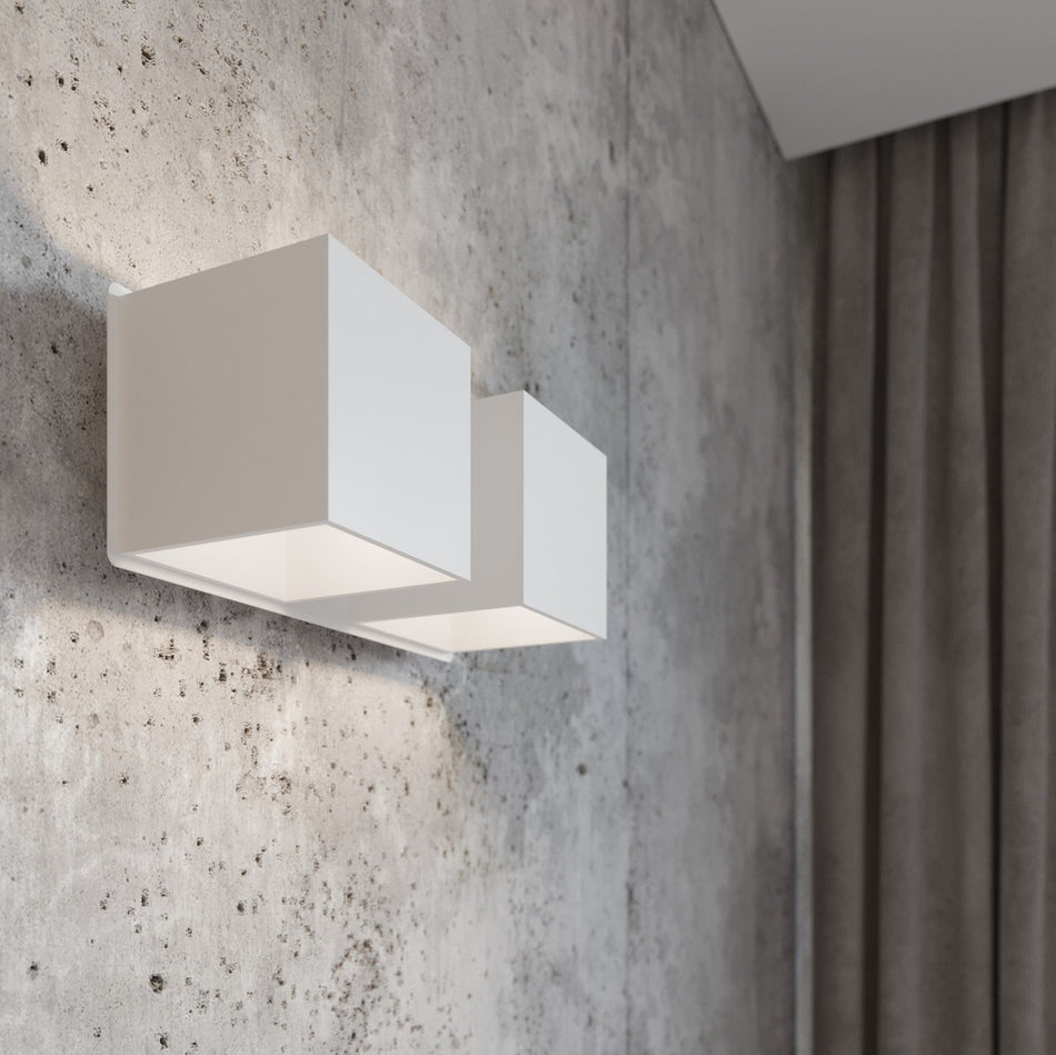 Wandleuchte aus Aluminium -2 Eckig Weiß IP20 GU9 230V