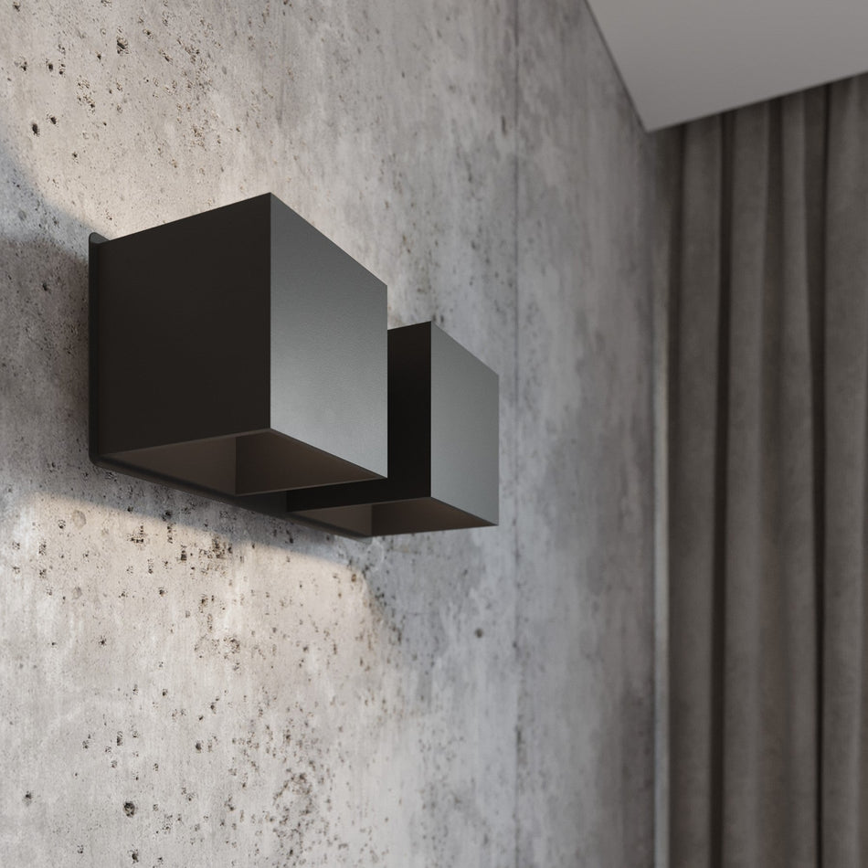 Wandleuchte aus Aluminium -2 Eckig Schwarz IP20 G9 230V