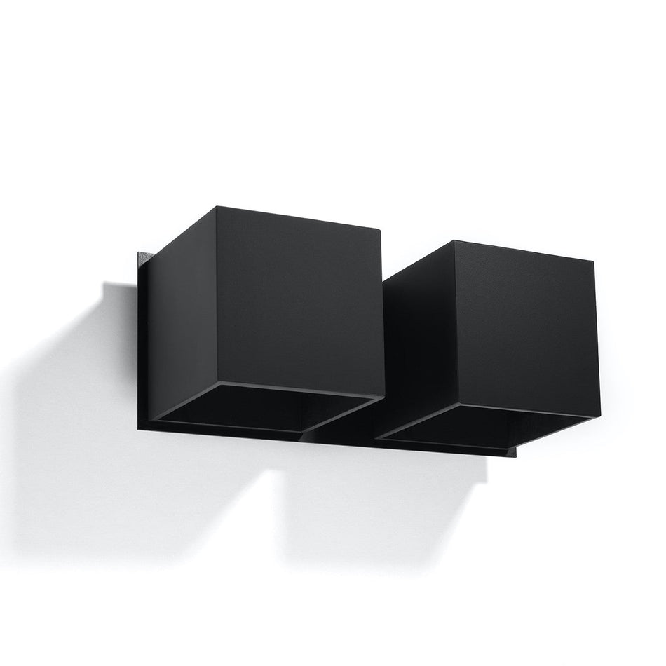 Wandleuchte aus Aluminium -2 Eckig Schwarz IP20 G9 230V