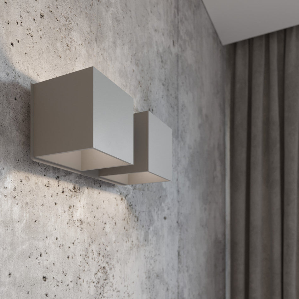 Wandleuchte aus Aluminium -2 Eckig Grau IP20 G9 230V