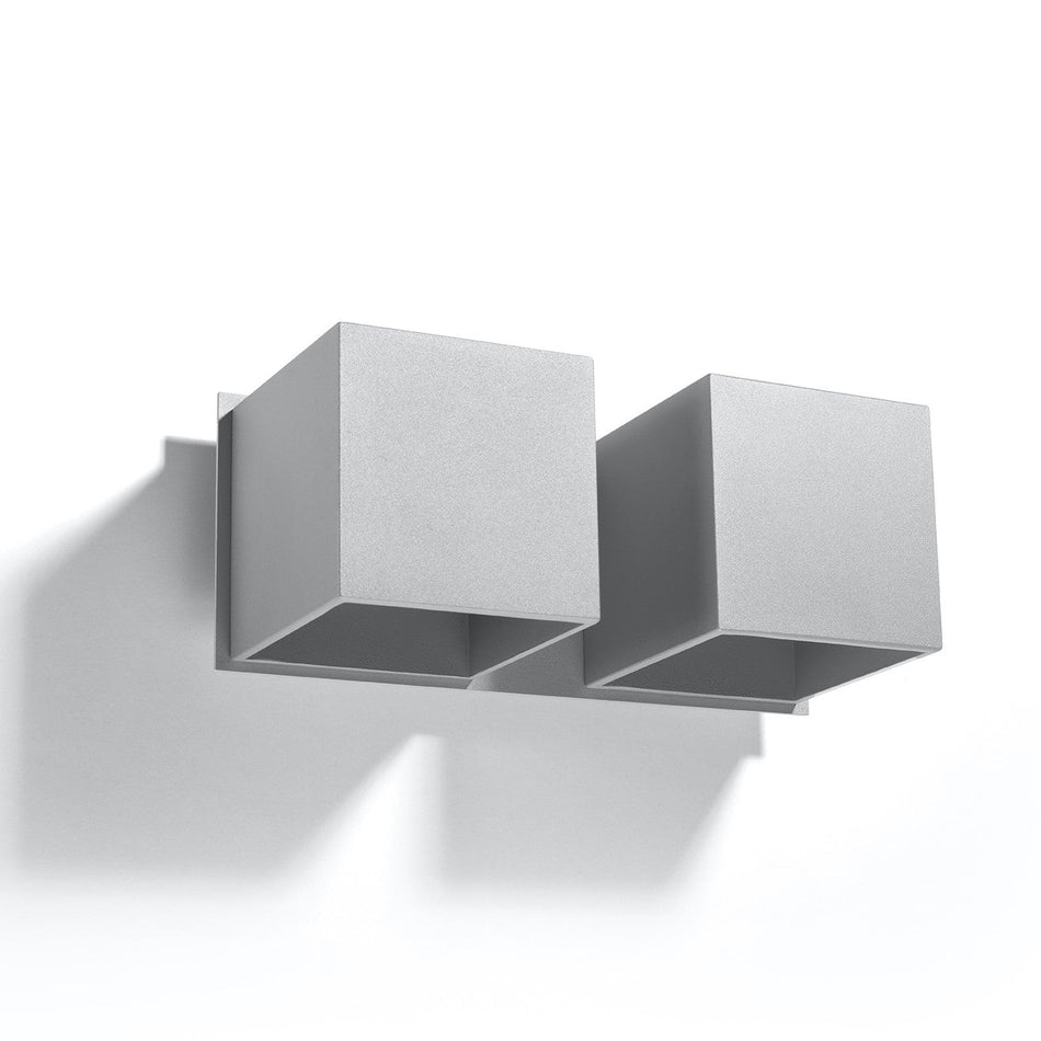 Wandleuchte aus Aluminium -2 Eckig Grau IP20 G9 230V